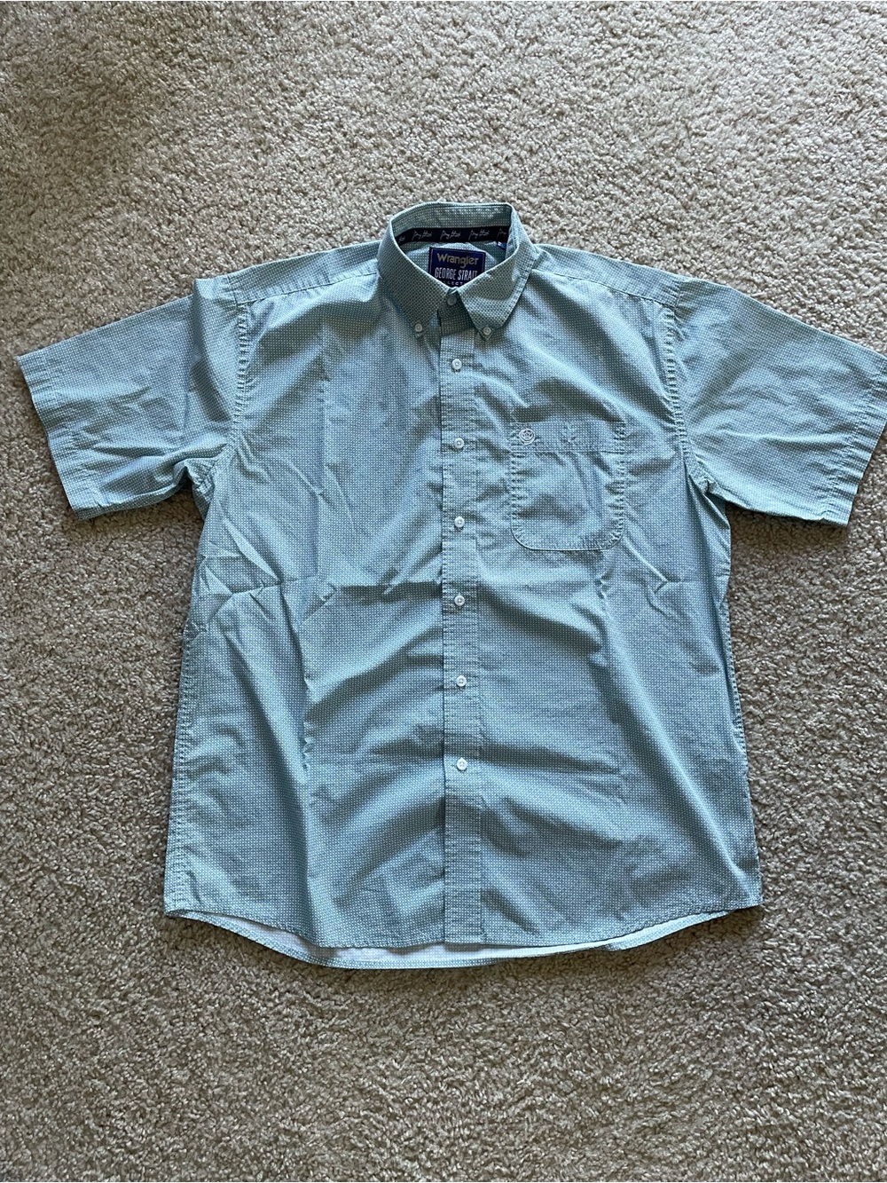 Wrangler Light Blue Short-Sleeve Button-Down Shirt